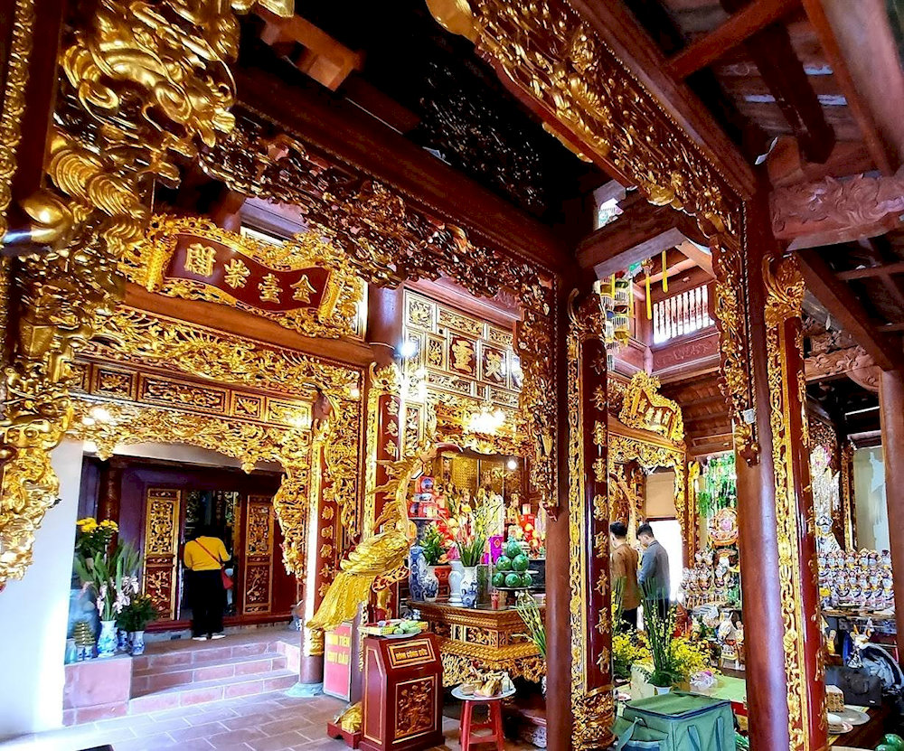 The altar area is elaborately decorated